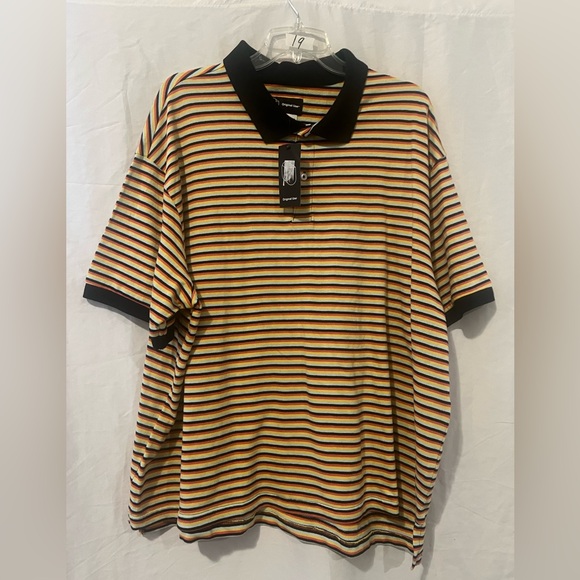 Original Use Striped Polo in Black and Tan - Picture 2 of 9